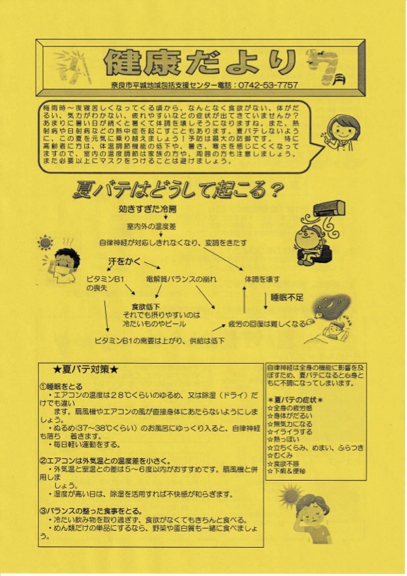 健康だより　令和4年7月号